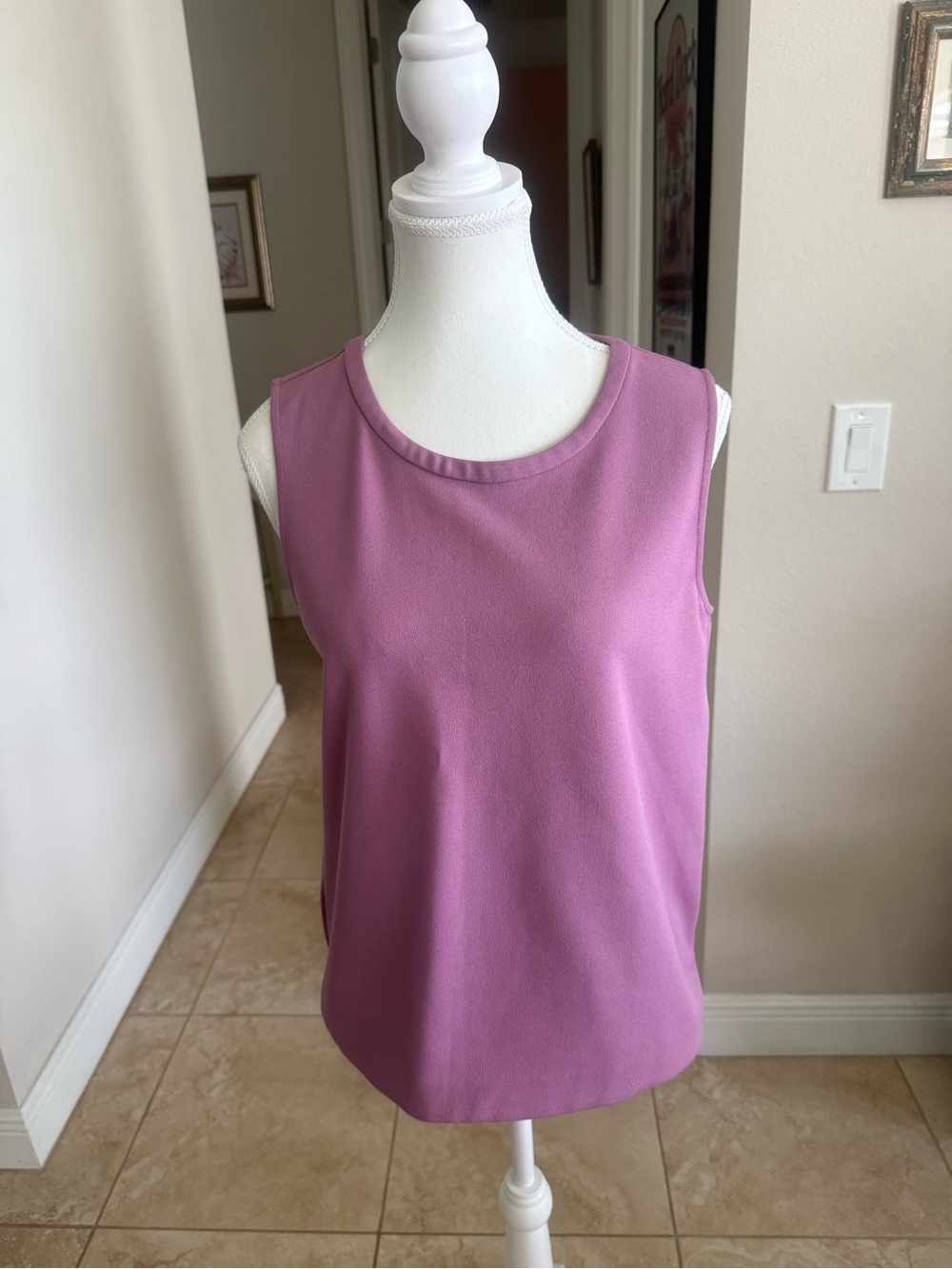 Sleeveless Scoop Neck ladies shell - Dusty Rose